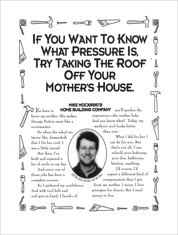 Mike Mocarski Building Company print ad